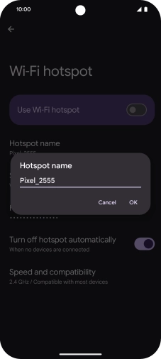 Key in the required Wi-Fi hotspot name and press OK.
