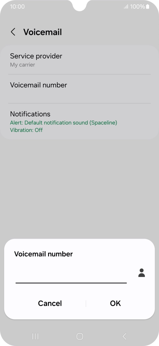 Key in +447953222222 and press OK.