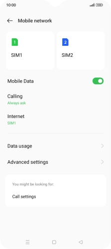 Press the required SIM.