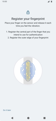 Follow the instructions on the screen to create the phone lock code using your fingerprint.