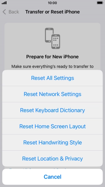 Press Reset Network Settings.
