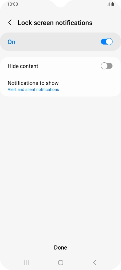 Press the required settings to turn them on or off.