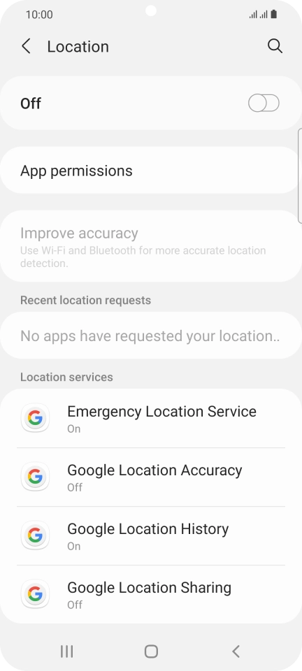 Press the indicator to turn the function on or off.