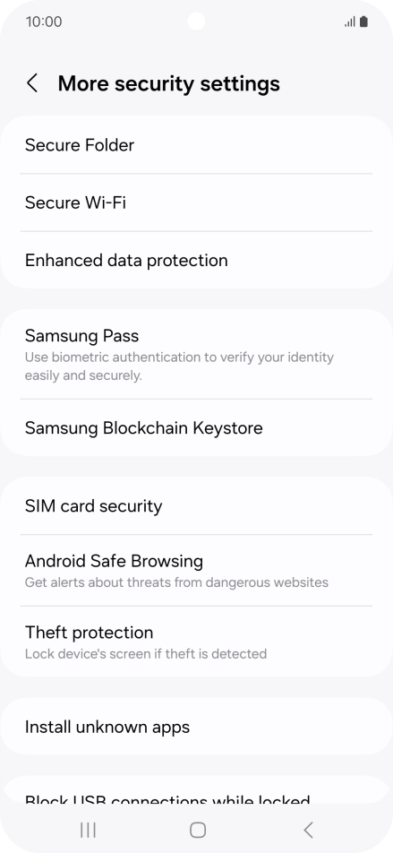 Press SIM card security.