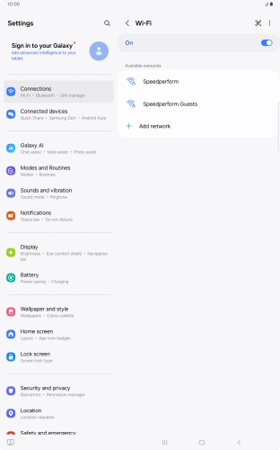 Press the menu icon.