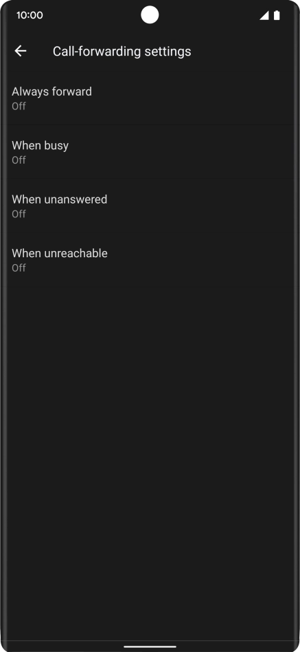 Press the required divert type.