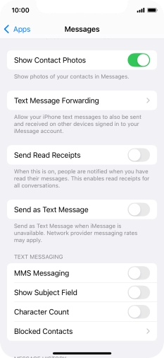 Press the indicator next to 