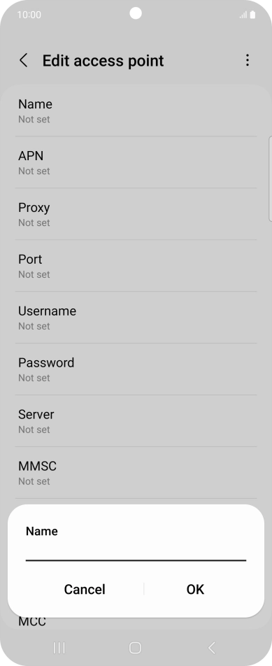 Key in EE Internet and press OK.