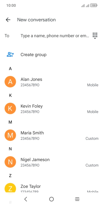 Press the field next to 