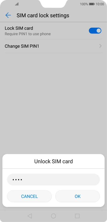 Key in your PIN and press OK. The default PIN is 1111.