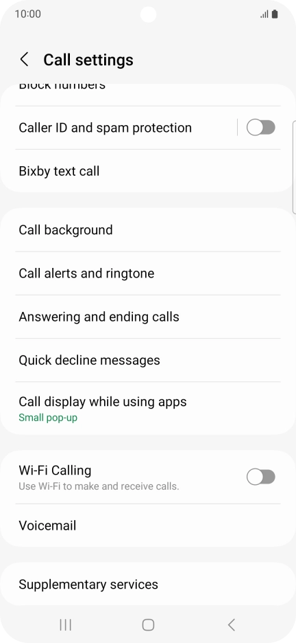 Press Supplementary services.