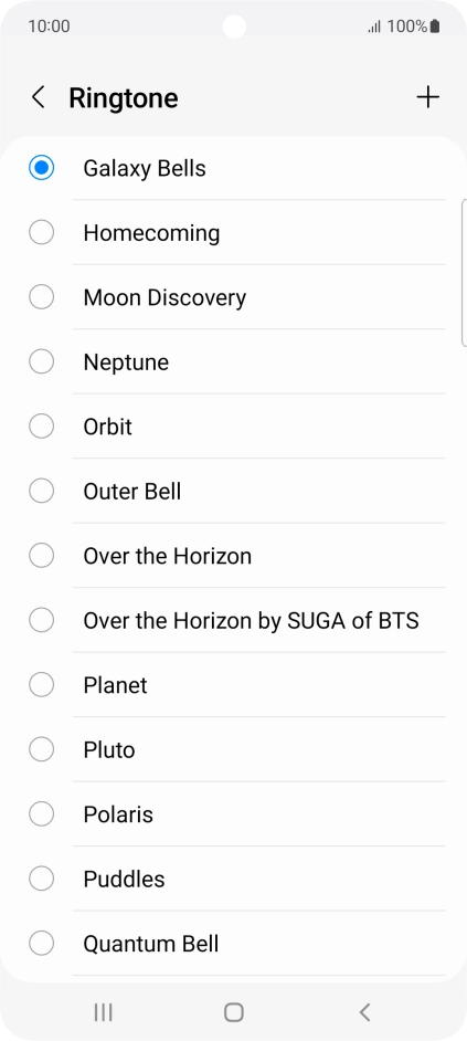 Press the add ring tone icon.