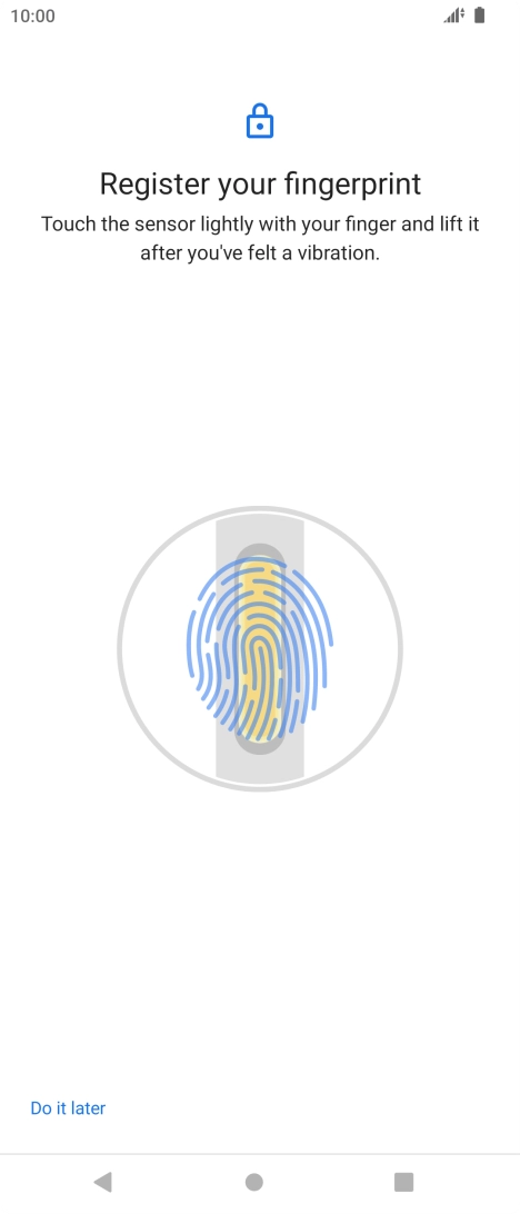 Follow the instructions on the screen to create the phone lock code using your fingerprint.
