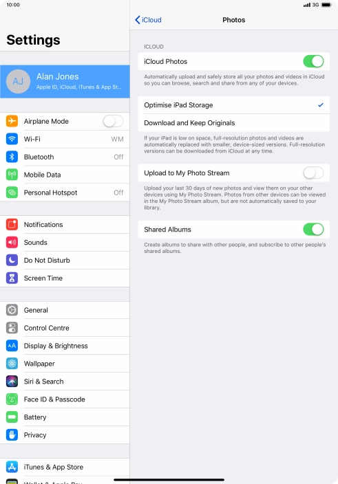 Press the indicator next to 
