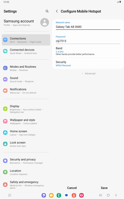 Press the field below 