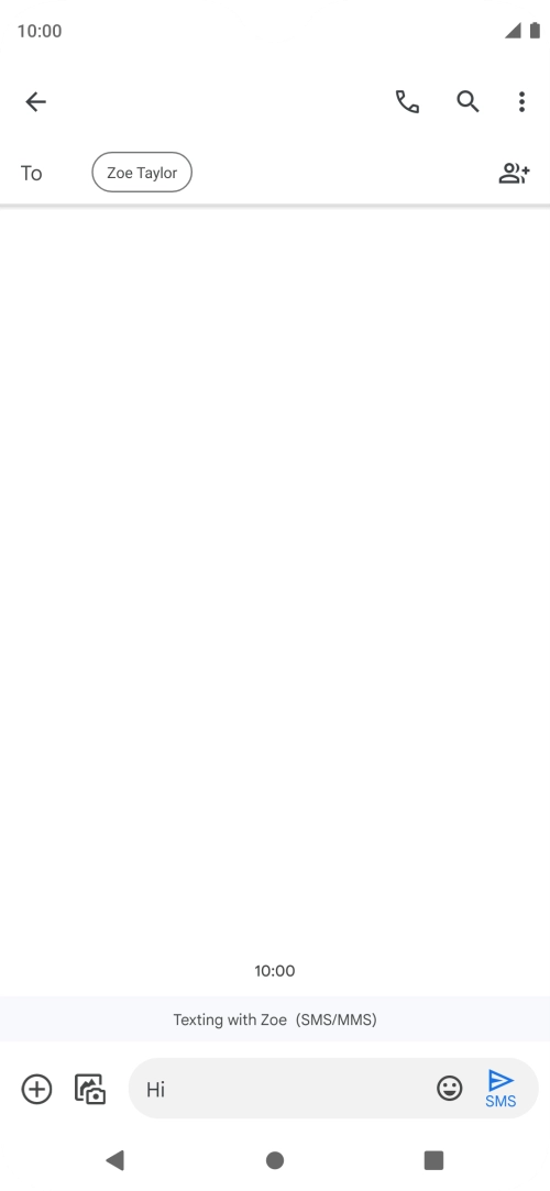 Press the send icon when you've finished your SMS.