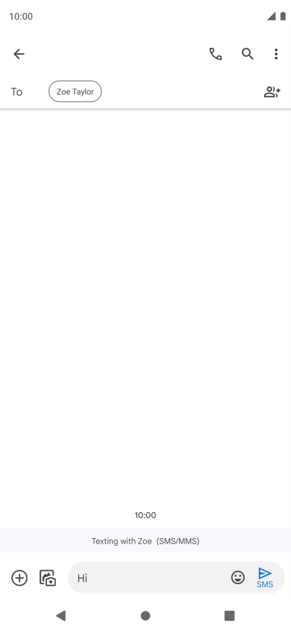 Press the send icon when you've finished your SMS.