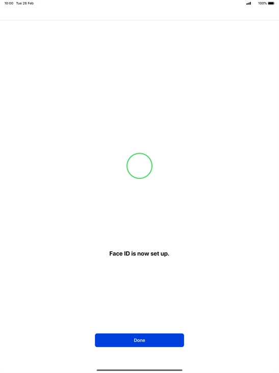 Press Done. If you haven't previously selected a lock code, key in a code of your own choice twice.