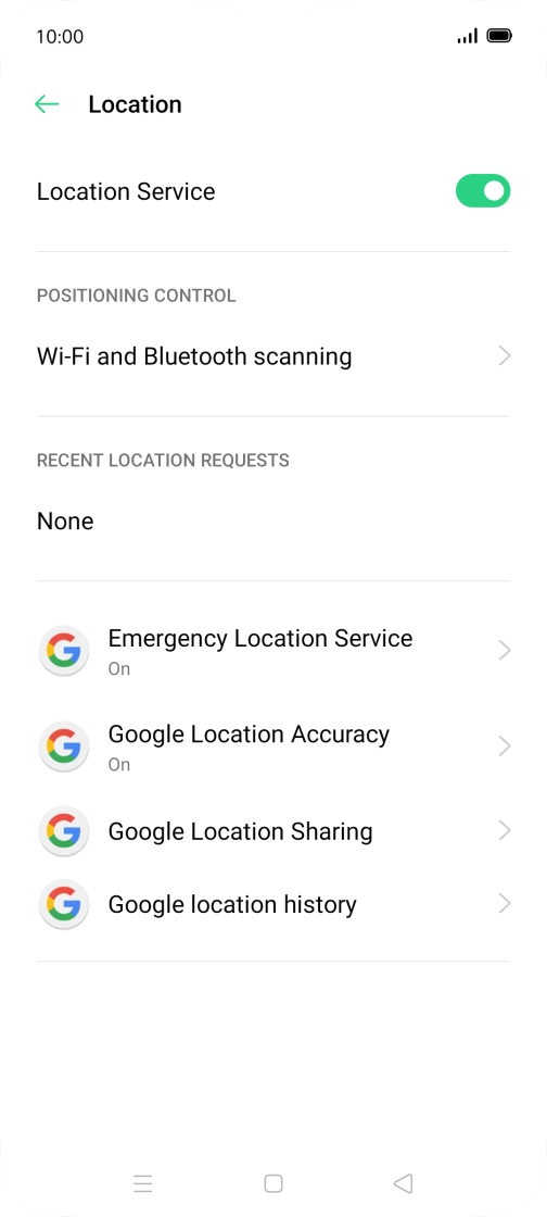 Press Google Location Accuracy.