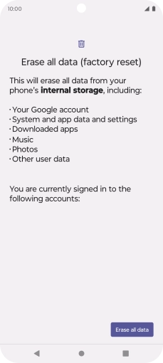 Press Erase all data.