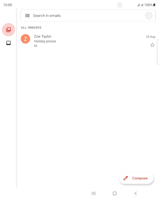 Press the email account icon.