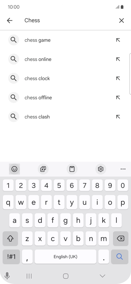Key in the name or subject of the required app and press the search icon.