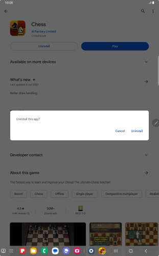 Press Uninstall.