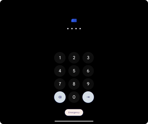 If you're asked to key in your PIN, do so and press arrow right. The default PIN is 1111.