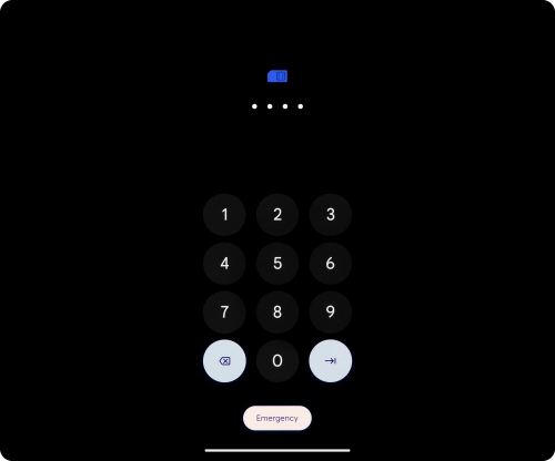If you're asked to key in your PIN, do so and press arrow right. The default PIN is 1111.