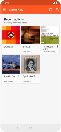 Slide your finger right starting from the left side of the screen.