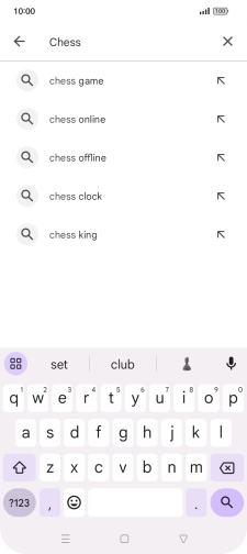 Key in the name or subject of the required app and press the search icon.