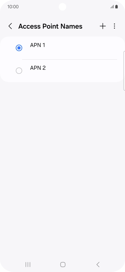 Press the field next to the data connection to activate it.