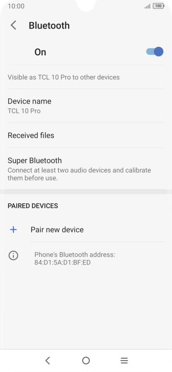 Press Pair new device and follow the instructions on the screen to pair the device with your phone.
