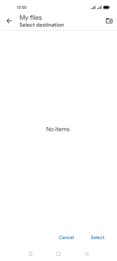 To create a new folder, press the new folder icon and follow the instructions on the screen to create a new folder.