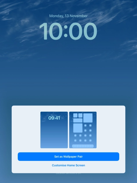 To use the same colour theme on the home screen, press Set as Wallpaper Pair.