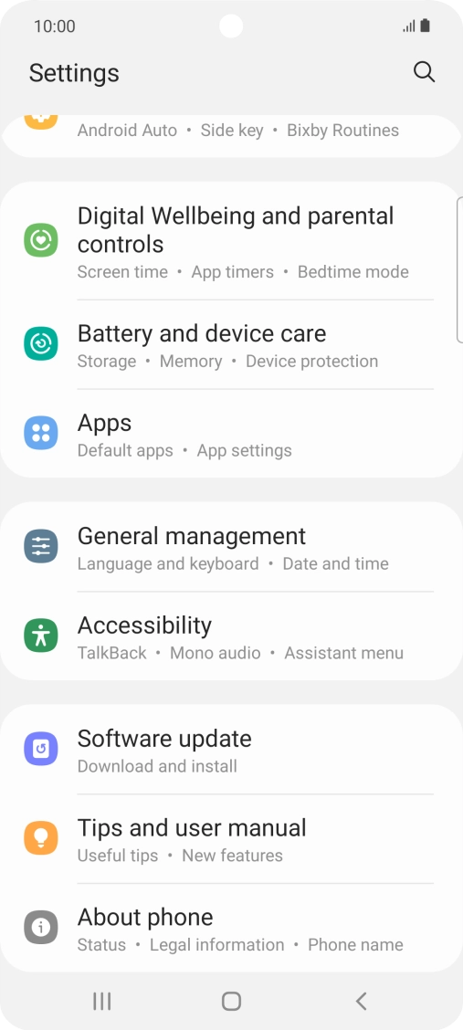 Press Software update.