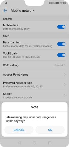 If you turn on the function, press OK.