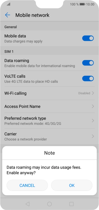 If you turn on the function, press OK.