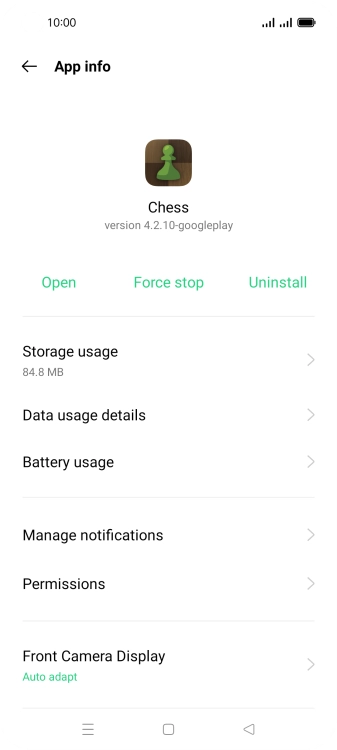 Press Storage usage.