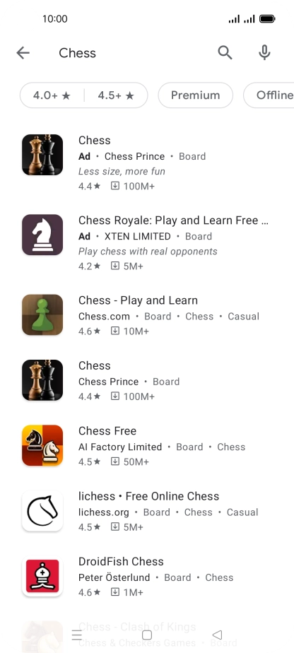 Press the required app.