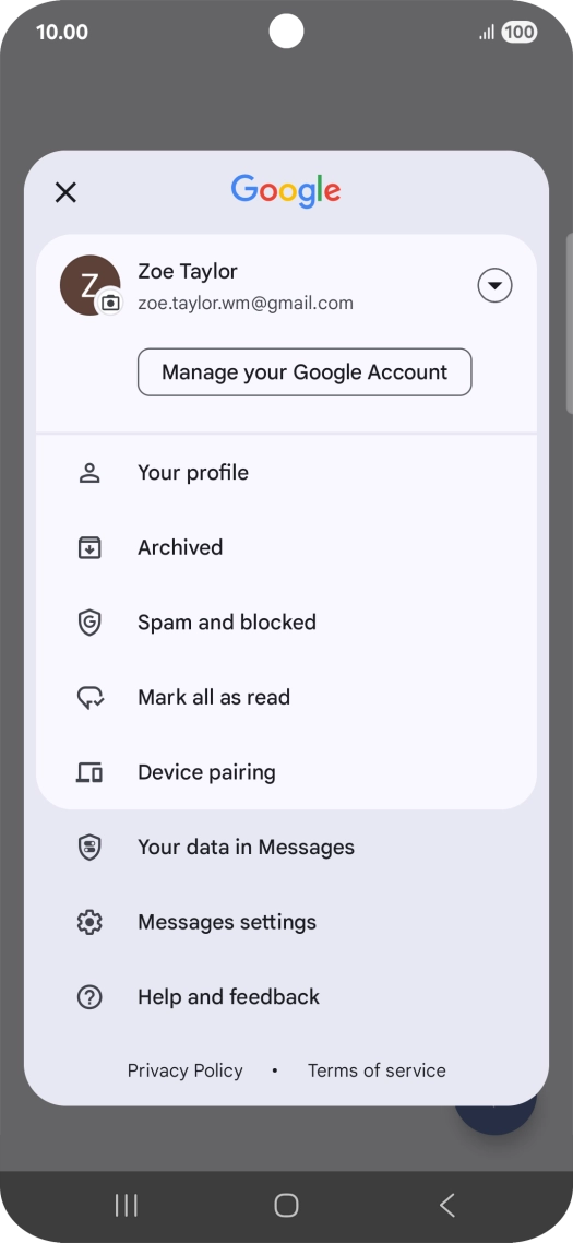 Press Messages settings.