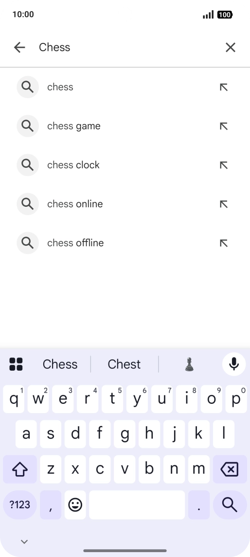 Key in the name or subject of the required app and press the search icon.