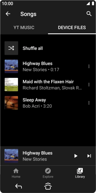 Press the required audio file.