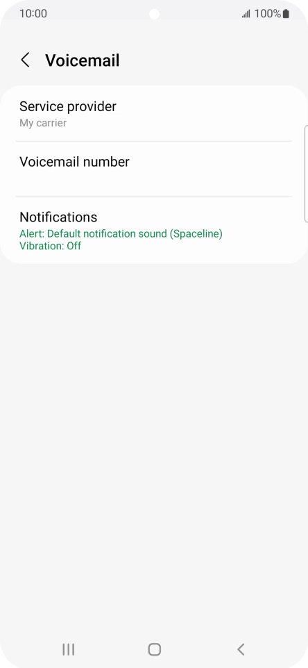 Press Voicemail number.