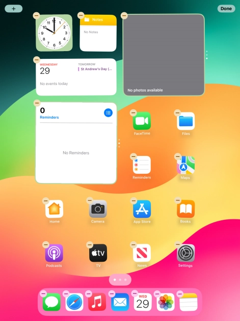 Press the home screen icon.