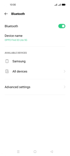 Press the required Bluetooth device and follow the instructions on the screen to pair the device with your phone.