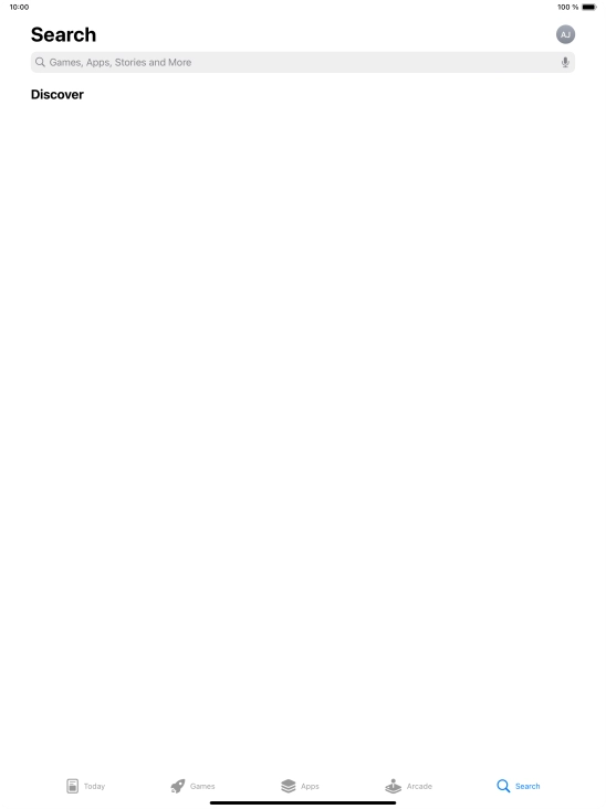 Press the search field.