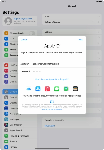 Press the field next to 
