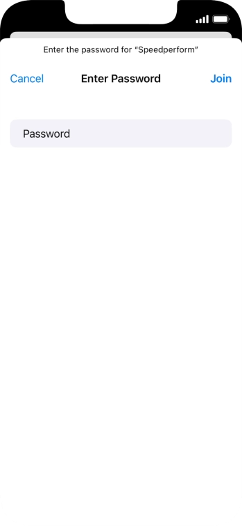 Key in the password for the Wi-Fi network and press Join.