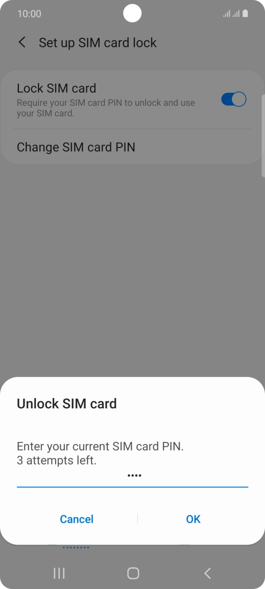 Key in your PIN and press OK. The default PIN is 1111.